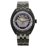 Titan Stellar Cupola Automatic Men's Watch, Sun Moon Phase and Silver Dial and Dark Gun Stainless Steel Strap, 10011QM02